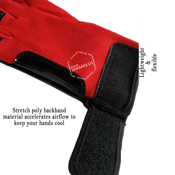 A0416a001 Parkour Gloves - Red Accented Pair and Black Palm