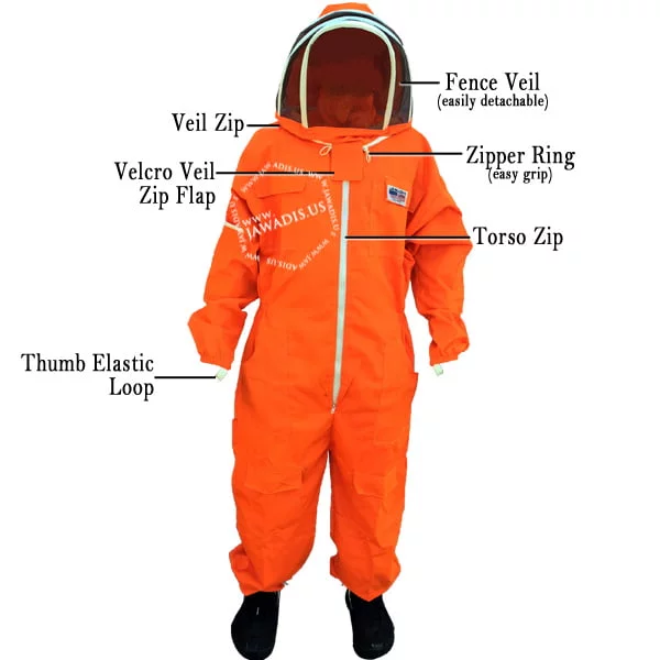Thumb and foot loops on Jawadis bee keeper suit for added coverage
