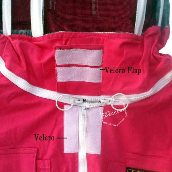 Velcro sleeve pocket on Jawadis bee keeper costume in fuchsia