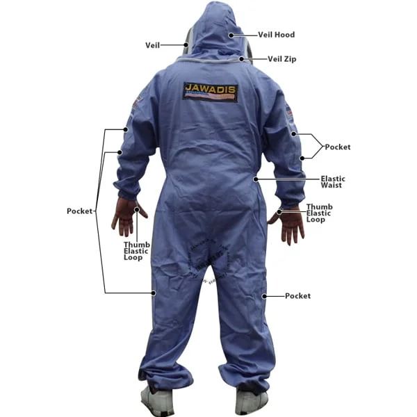 Jawadis Purple Beekeeper Suit with Removable Fencing Style Veil for Maximum Visibility