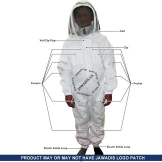 Front view of Jawadis beekeeper suit for beginners with fencing veil
