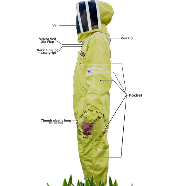 Functional pockets of Jawadis beekeeper suit with tool compartments for convenience