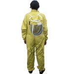 Jawadis beekeeper suit in yellow with fencing veil removed for a clear view of the suit's design