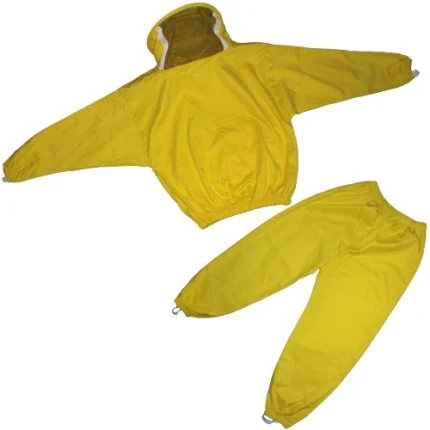 Sheriff-Style Veil Beekeeper Suit 2-Piece Yellow Bee Protective Suit Front View