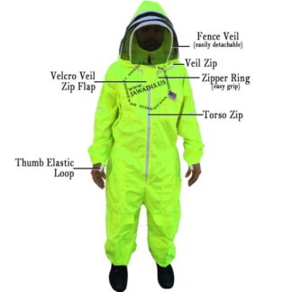 Jawadis beekeeping suit with removable fencing veil close-up