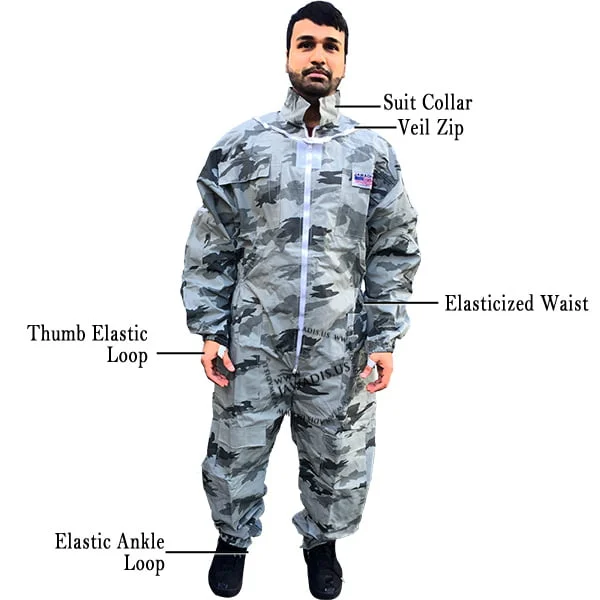 Jawadis Beekeeper Costume snow camouflage pattern perfect for outdoor activities