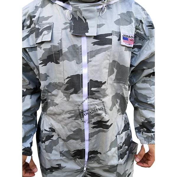 Jawadis snow camouflage beekeeper costume with elastic ankle bands