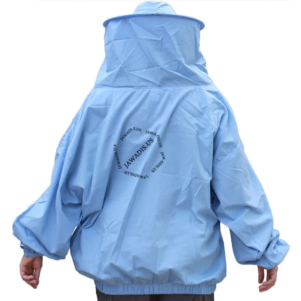 Unisex Cotton Beekeeper Jacket with Sheriff-Style Veil for Beekeeping & Garden - Solid Blue | Elastic Wrist | Lightweight - Image 7