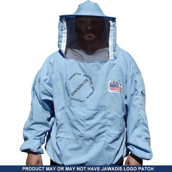 Unisex Cotton Beekeeper Jacket with Sheriff-Style Veil for Beekeeping & Garden - Solid Blue | Elastic Wrist | Lightweight - Image 6