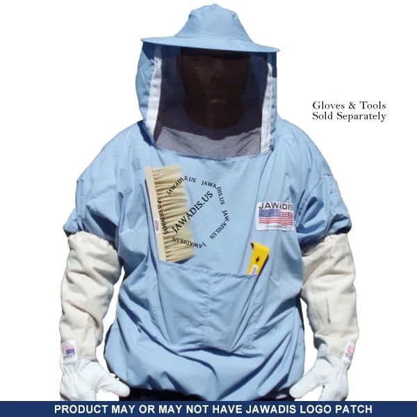 Unisex Cotton Beekeeper Jacket with Sheriff-Style Veil for Beekeeping & Garden - Solid Blue | Elastic Wrist | Lightweight - Image 4