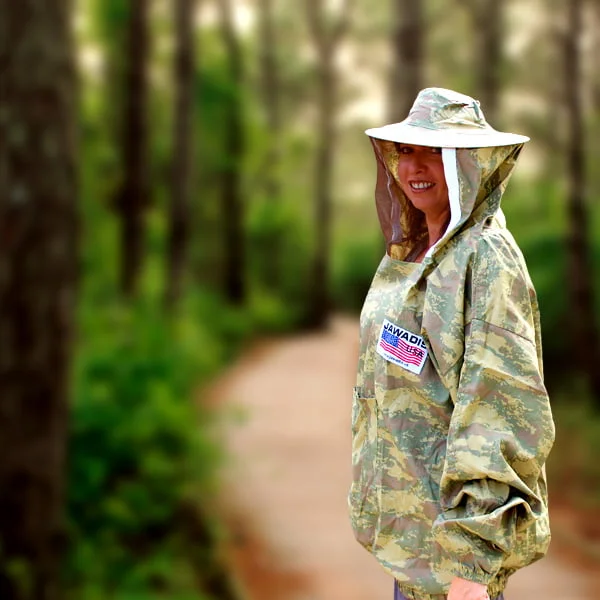 Beekeeper Pullover Jacket, Military Camouflage Design | Unisex Cotton Veil Apparel for Beekeeping, Pest Control - Image 2