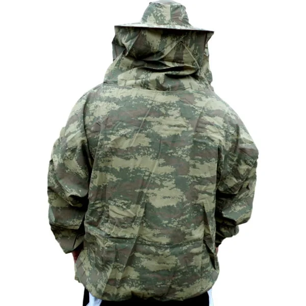 Beekeeper Pullover Jacket, Military Camouflage Design | Unisex Cotton Veil Apparel for Beekeeping, Pest Control - Image 4