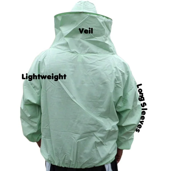 Beekeeper Pullover Jacket with Veil - Premium Cotton, Unisex Design | Perfect for Beekeeping, Gardening, and Pest Control | Solid Green Comfort 🐝 - Image 5