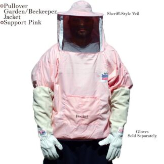 Pink Beekeeper Pullover Jacket – Stylish & Protective Unisex Design for Beekeeping, Pest Control, and Animal Handling in Gardens