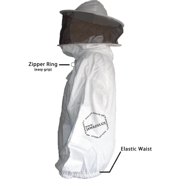 Cotton Beekeeper Zip-Up Jacket with Removable Veil - Protect & Garden Safely | White Sheriff Style - Sizes for Ultimate Safety - Image 2
