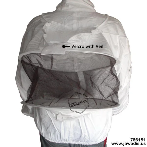 Cotton Beekeeper Zip-Up Jacket with Removable Veil - Protect & Garden Safely | White Sheriff Style - Sizes for Ultimate Safety - Image 5