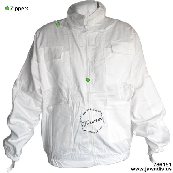 Cotton Beekeeper Zip-Up Jacket with Removable Veil - Protect & Garden Safely | White Sheriff Style - Sizes for Ultimate Safety - Image 3