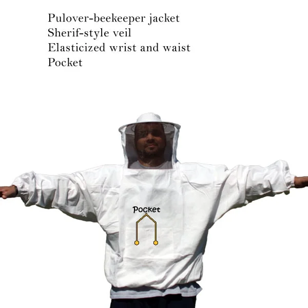 Unisex Beekeeper Jacket w/ Veil | Lightweight Cotton | Garden & Beekeeping Essential 🐝 | Sheriff-Style Design | White - Image 2