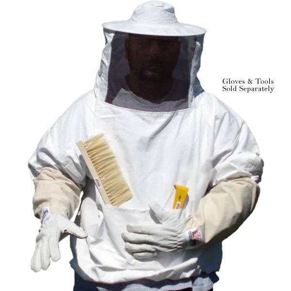 Unisex Beekeeper Jacket w/ Veil | Lightweight Cotton | Garden & Beekeeping Essential 🐝 | Sheriff-Style Design | White - Image 4