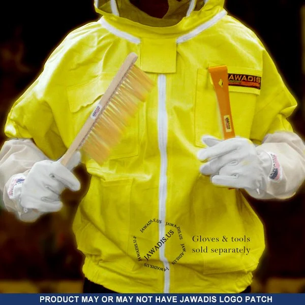 Beekeeper Zip-Up Jacket with Removable Veil | Garden Safety Wear in Yellow - 100% Cotton | Elastic Wrist & Waist | High-Quality Protection - Image 6