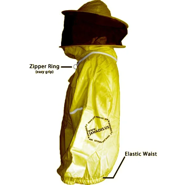 Yellow Adult Beekeeper Jacket with Removable Veil - 100% Cotton | Garden Safe, Sting-Proof, Easy Wear - Image 2