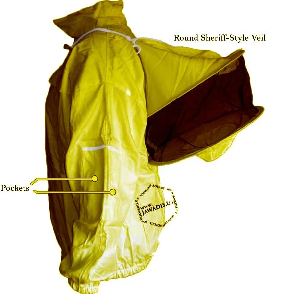 Yellow Adult Beekeeper Jacket with Removable Veil - 100% Cotton | Garden Safe, Sting-Proof, Easy Wear - Image 8
