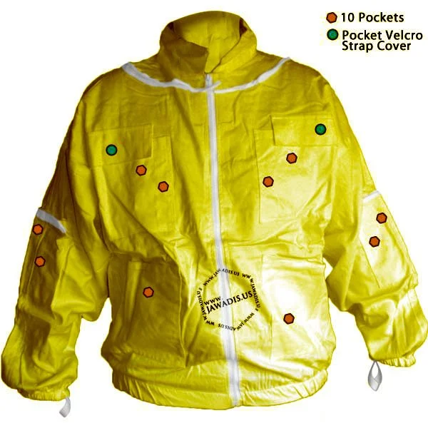 Yellow Adult Beekeeper Jacket with Removable Veil - 100% Cotton | Garden Safe, Sting-Proof, Easy Wear - Image 4