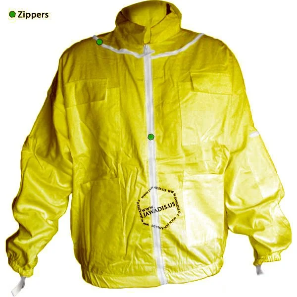 Yellow Adult Beekeeper Jacket with Removable Veil - 100% Cotton | Garden Safe, Sting-Proof, Easy Wear - Image 3