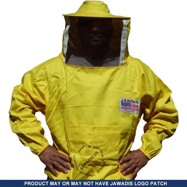 Solid Yellow Beekeeper Jacket with Round Veil | 100% Cotton Unisex Sheriff Style | Garden Pest Control Essential - Image 2