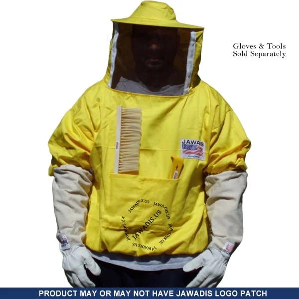 Solid Yellow Beekeeper Jacket with Round Veil | 100% Cotton Unisex Sheriff Style | Garden Pest Control Essential - Image 3