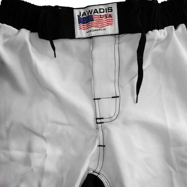 A3517a001 Jawadis White Mma Grappling Kickboxing Shorts L