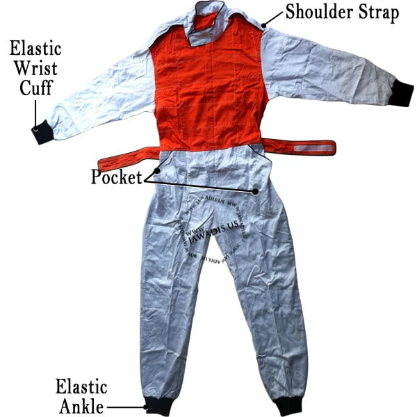 A4117j001 Jawadis Orange White Karting Racing Overall A