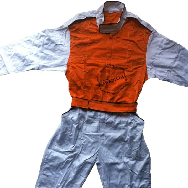 A4117j001 Jawadis Orange White Karting Racing Overall H