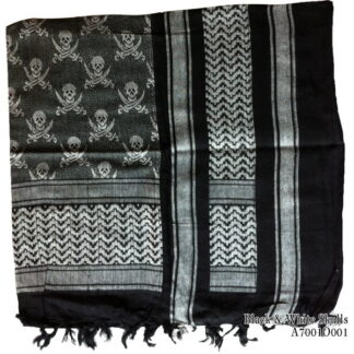 A7001o001 Jawadis Black White Skulls Shemagh