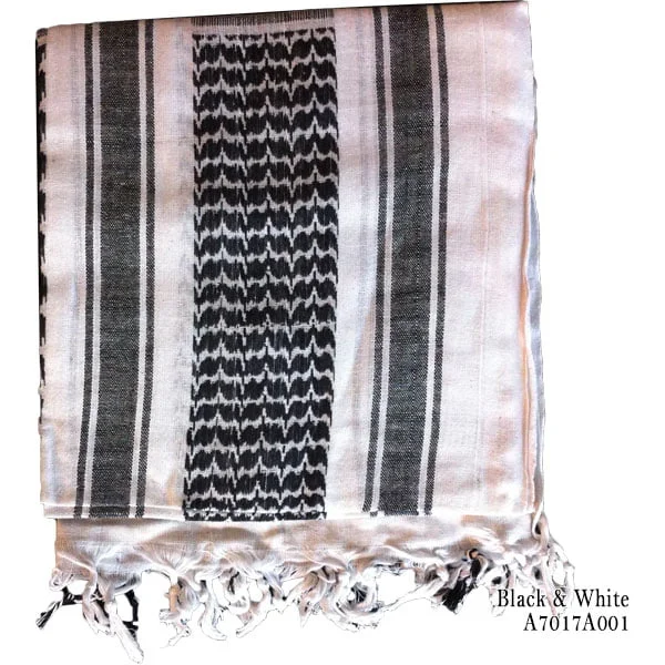 A7017a001 Jawadis Black White Scarf Shemagh