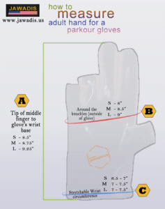 Size Guide Jawadis Parkour Gloves Adult