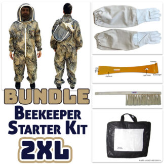 Jawadis Seclusion 3D Open Country Beekeeper Starter Kit Bundle with Bee Suit, Gloves, Hive Tool & Brush  - 2XL