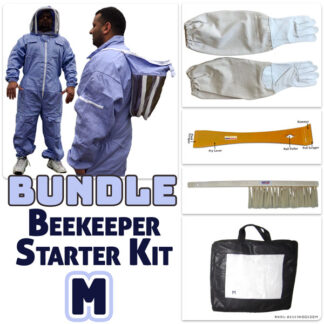 Premium Beekeeper Suit Kit by Jawadis with Gloves, Hive Tool & Bee Brush - M