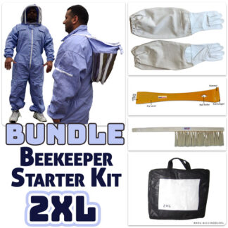 Premium Beekeeper Suit Kit by Jawadis with Gloves, Hive Tool & Bee Brush - 2XL
