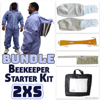 Premium Beekeeper Suit Kit by Jawadis with Gloves, Hive Tool & Bee Brush - 2XS