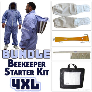 Premium Beekeeper Suit Kit by Jawadis with Gloves, Hive Tool & Bee Brush - 4XL