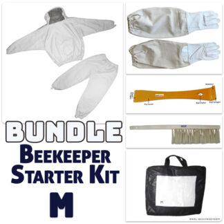 Jawadis Premium White Beekeeping Suit Bundle with Gloves, Hive Tool & Brush - M