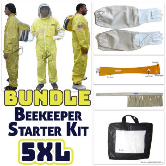 Jawadis Complete Beekeeping Suit Bundle with Gloves, Hive Tool, and Bee Brush – Adult Size 5XL
