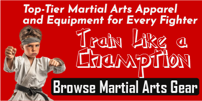 A collection of martial arts gear including boxing gloves, BJJ gis, and karate uniforms.