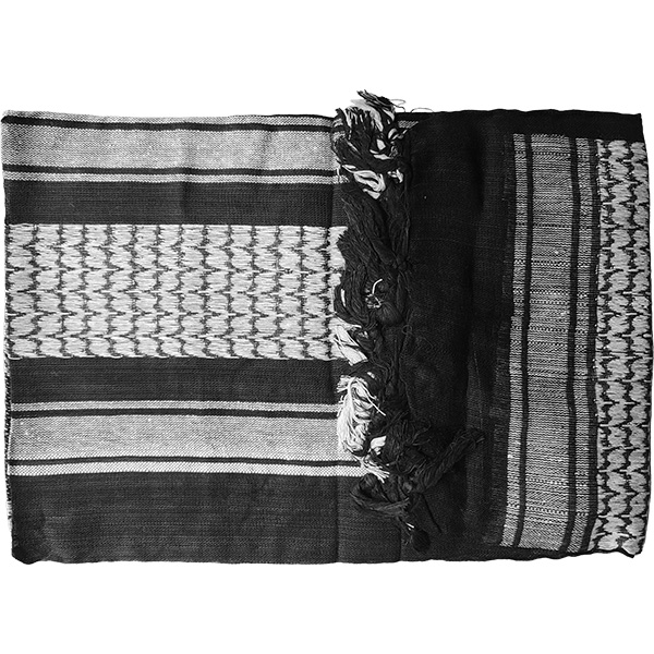 Pirate skull tactical shemagh scarf worn as a face mask and balaclava.