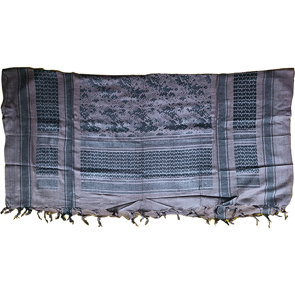 Slate grey shemagh keffiyeh scarf 100% cotton tactical desert wrap front view