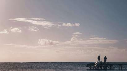 silhouette of people walking on beach during daytime